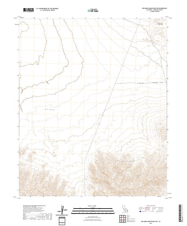 Big Maria Mountains NW, CA — USGS 7.5-minute topo (2021)