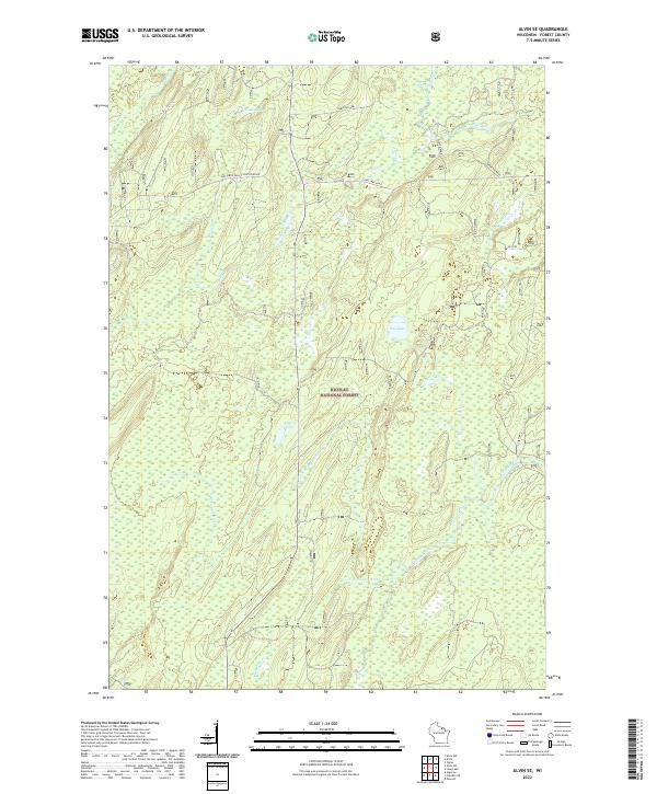 Alvin SE, WI — USGS 7.5-minute topo (2022)