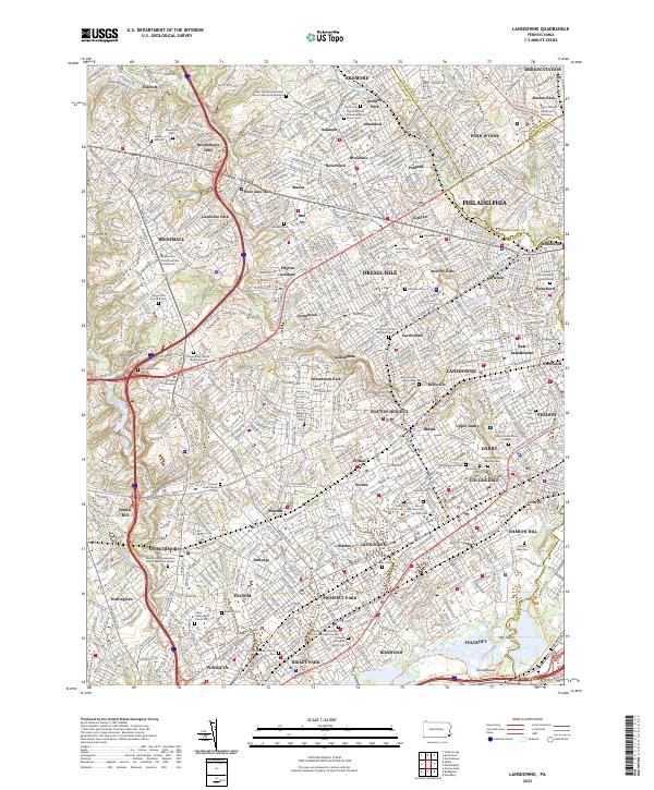 Lansdowne, PA — USGS 7.5-minute topo (2023)