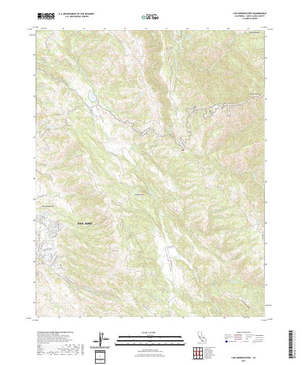 Lick Observatory, CA — USGS 7.5-minute topo (2021)