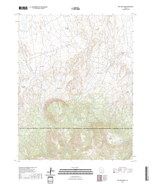Dry Lakes Peak, UT — USGS 7.5-minute topo (2023)