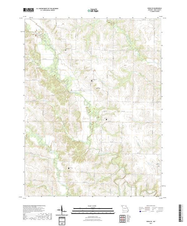 Edina SE, MO — USGS 7.5-minute topo (2021)