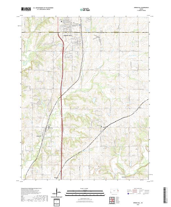 Spring Hill, KS — USGS 7.5-minute topo (2022)