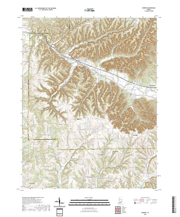 Borden, IN — USGS 7.5-minute topo (2022)