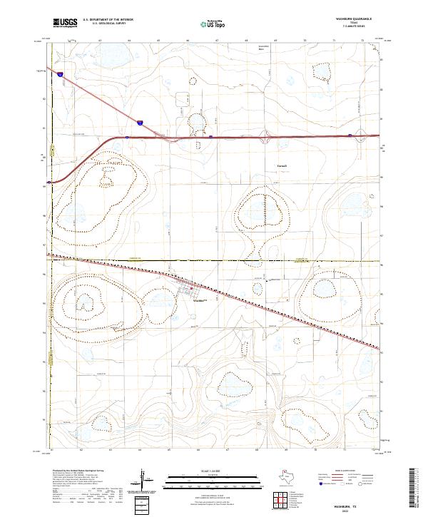 Washburn, TX — USGS 7.5-minute topo (2022)