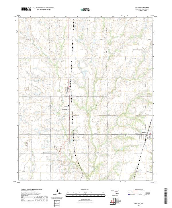 Pocasset, OK — USGS 7.5-minute topo (2022)