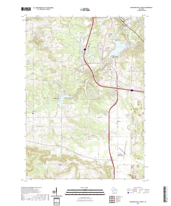 Wisconsin Dells South, WI — USGS 7.5-minute topo (2022)
