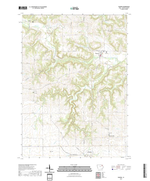 Wadena, IA — USGS 7.5-minute topo (2022)