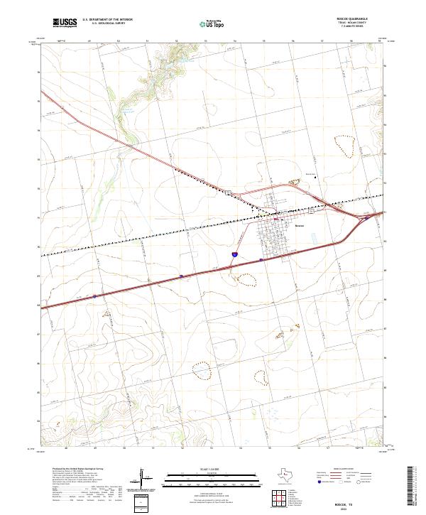 Roscoe, TX — USGS 7.5-minute topo (2022)
