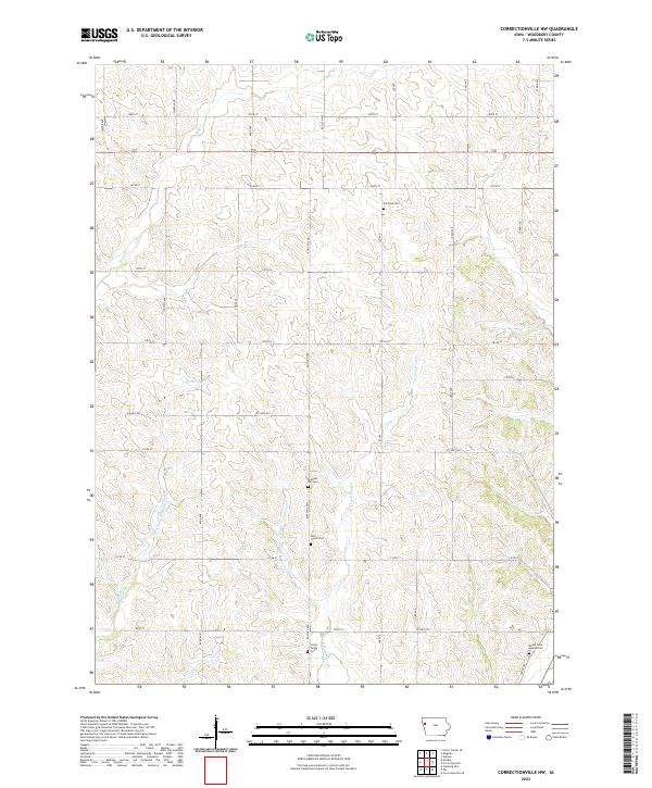 Correctionville NW, IA — USGS 7.5-minute topo (2022)
