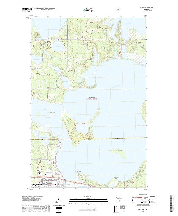 Cass Lake, MN — USGS 7.5-minute topo (2022)