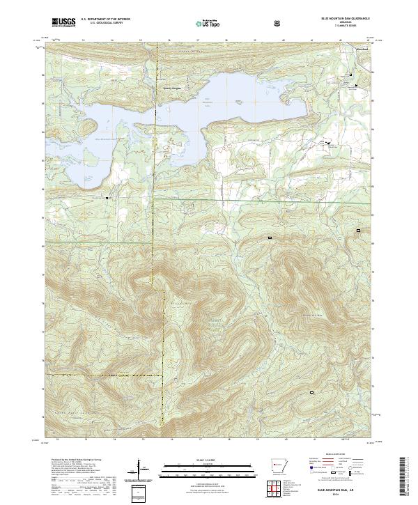 Blue Mountain Dam, AR — USGS 7.5-minute topo (2024)