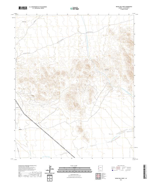 Bouse Hills West, AZ — USGS 7.5-minute topo (2021)