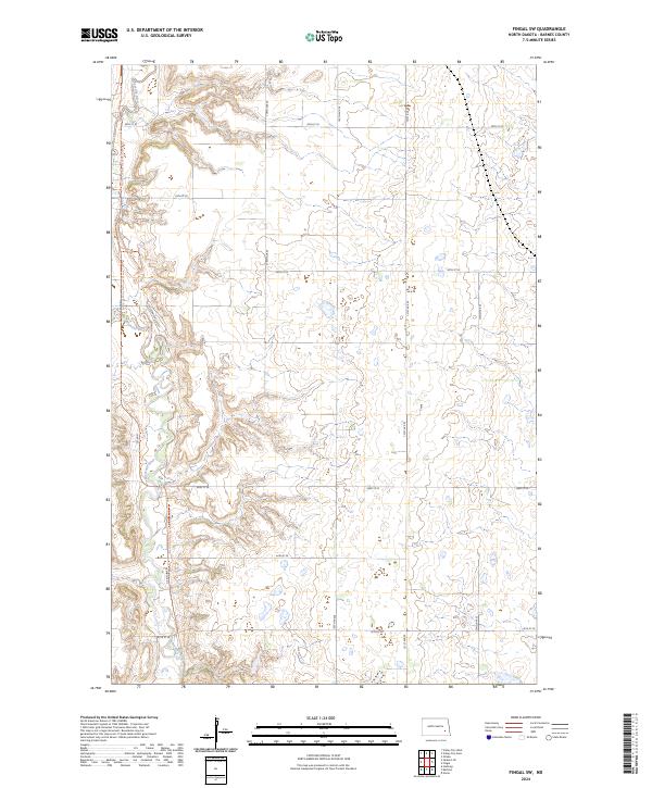 Fingal SW, ND — USGS 7.5-minute topo (2024)