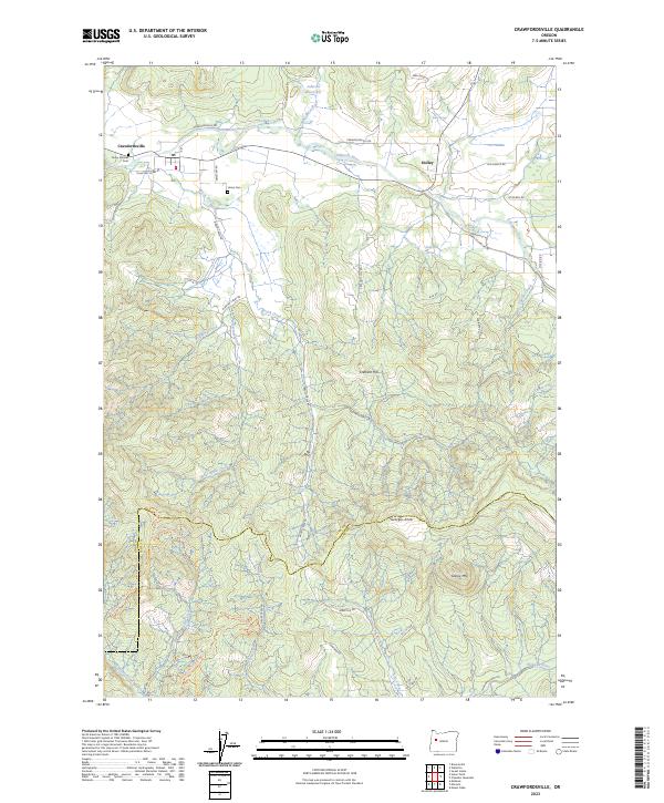 Crawfordsville, OR — USGS 7.5-minute topo (2023)