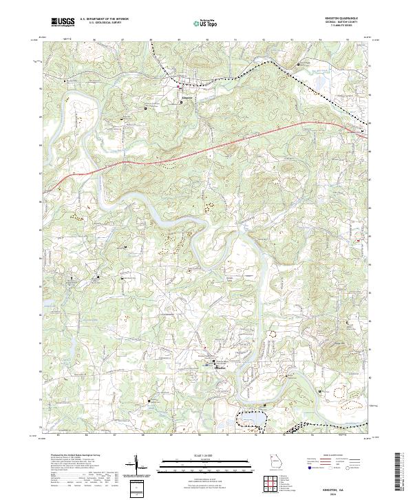 Kingston, GA — USGS 7.5-minute topo (2024)