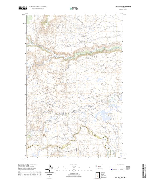 Split Rock Lake, MT — USGS 7.5-minute topo (2024)