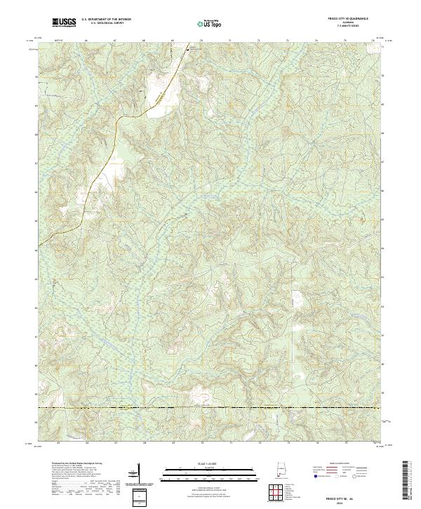 Frisco City SE, AL — USGS 7.5-minute topo (2024)