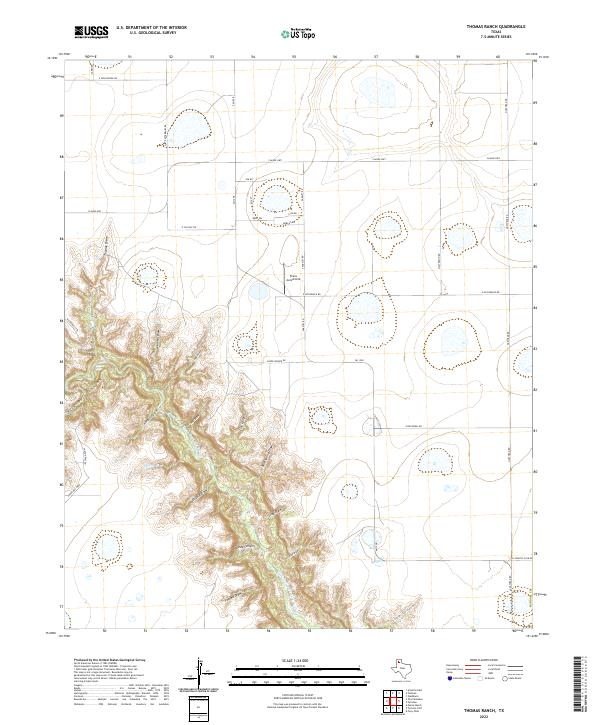 Thomas Ranch, TX — USGS 7.5-minute topo (2022)