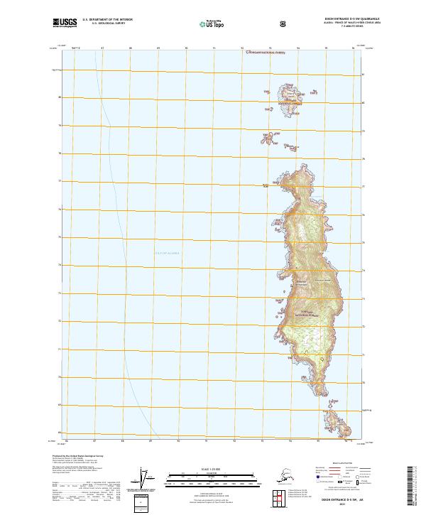 Dixon Entrance D-5 SW, AK — USGS 7.5-minute topo (2021)