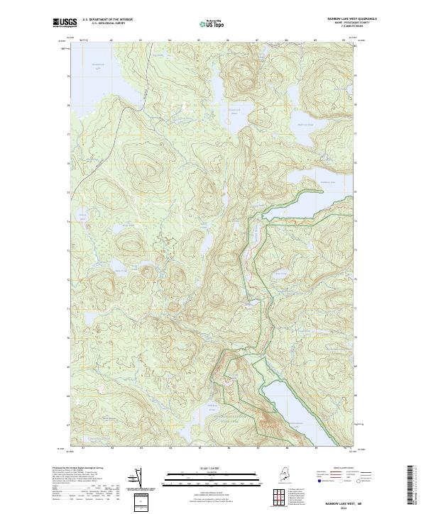 Rainbow Lake West, ME — USGS 7.5-minute topo (2024)