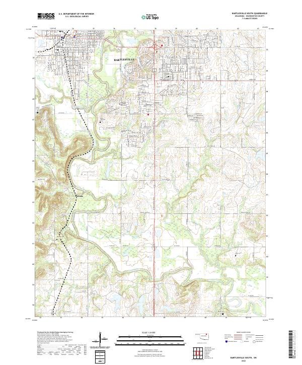 Bartlesville South, OK — USGS 7.5-minute topo (2022)