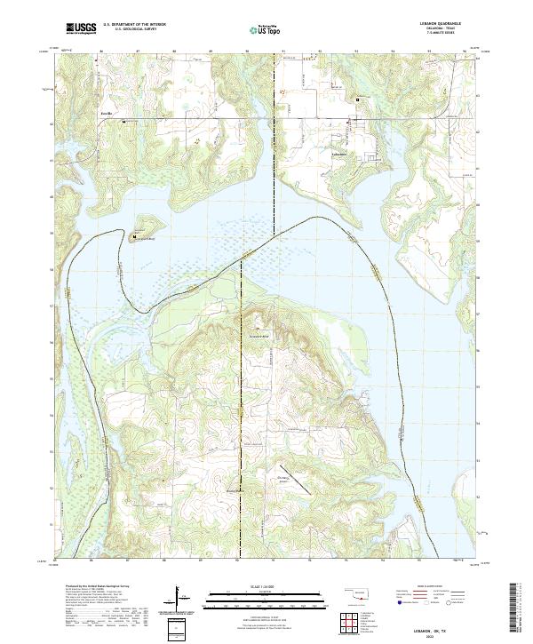 Lebanon, OK-TX — USGS 7.5-minute topo (2022)