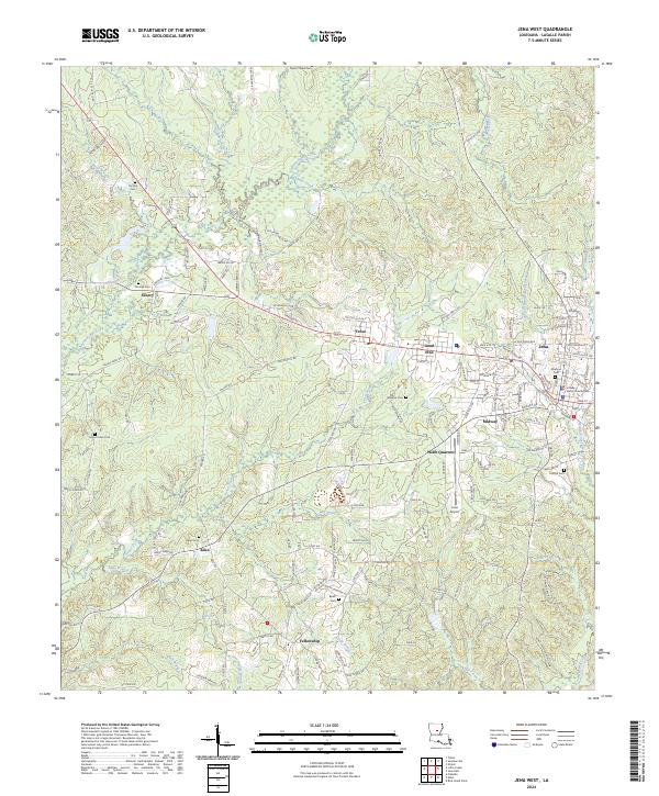 Jena West, LA — USGS 7.5-minute topo (2024)