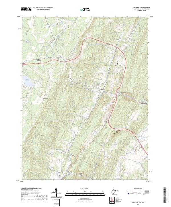 Greenland Gap, WV — USGS 7.5-minute topo (2023)