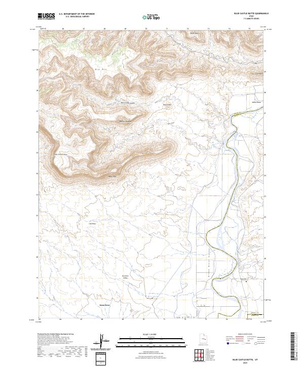 Blue Castle Butte, UT — USGS 7.5-minute topo (2023)
