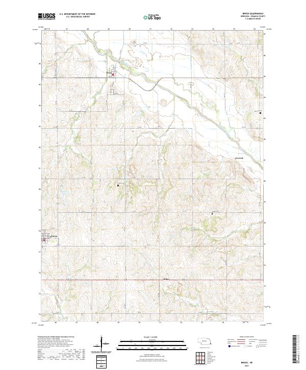 Brock, NE — USGS 7.5-minute topo (2021)