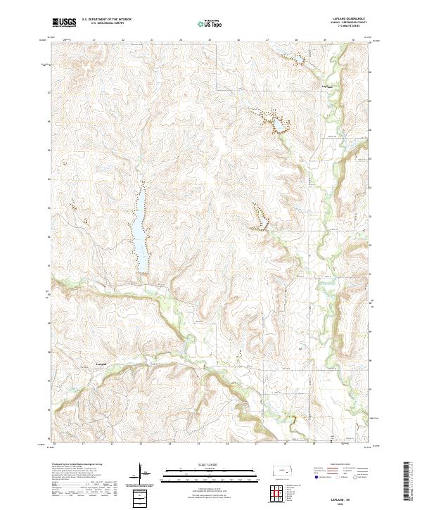 Lapland, KS — USGS 7.5-minute topo (2022)