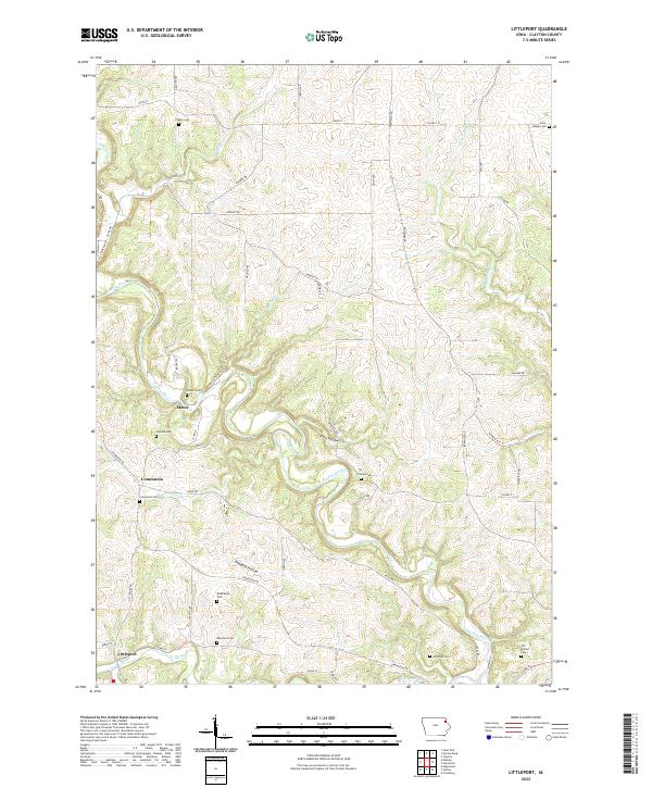 Littleport, IA — USGS 7.5-minute topo (2022)