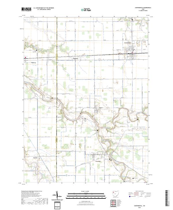 Continental, OH — USGS 7.5-minute topo (2023)