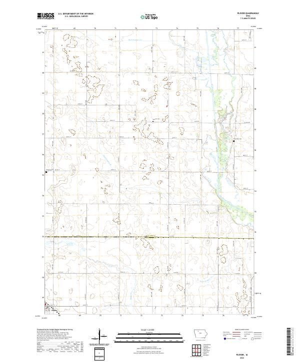 Plover, IA — USGS 7.5-minute topo (2022)