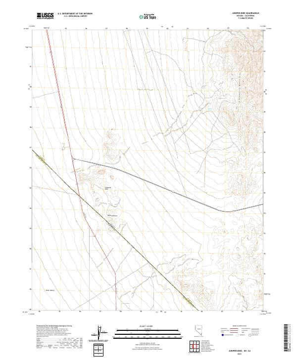 Juniper Mine, NV-CA — USGS 7.5-minute topo (2021)