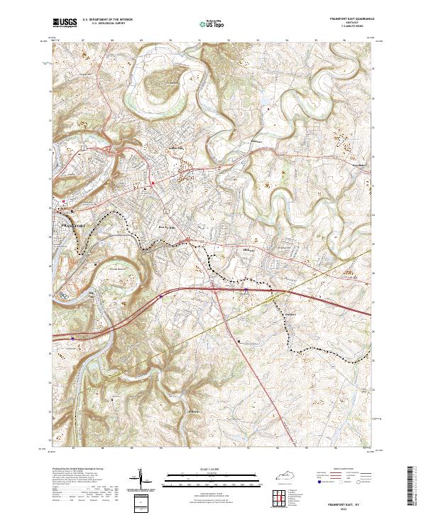 Frankfort East, KY — USGS 7.5-minute topo (2022)