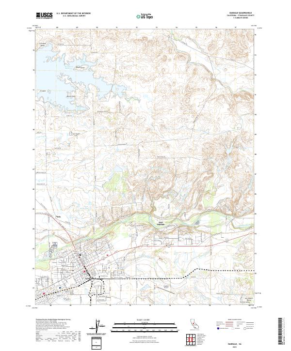 Oakdale, CA — USGS 7.5-minute topo (2021)