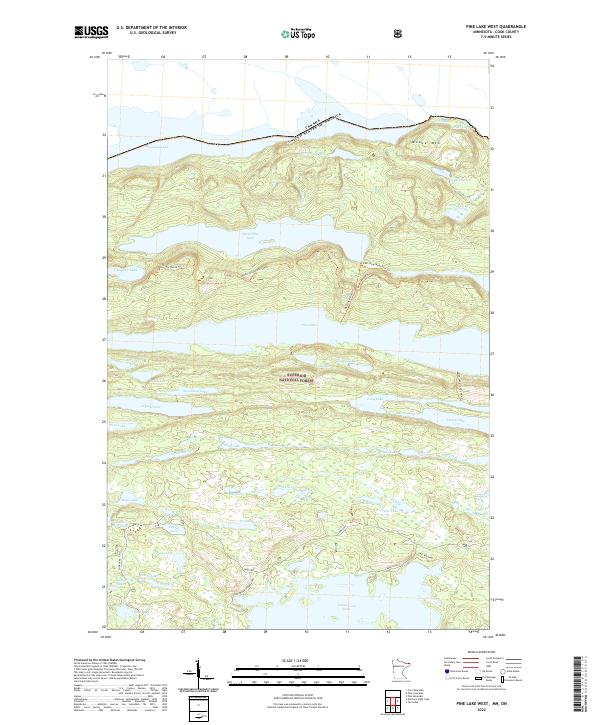 Pine Lake West, MN-ON — USGS 7.5-minute topo (2022)