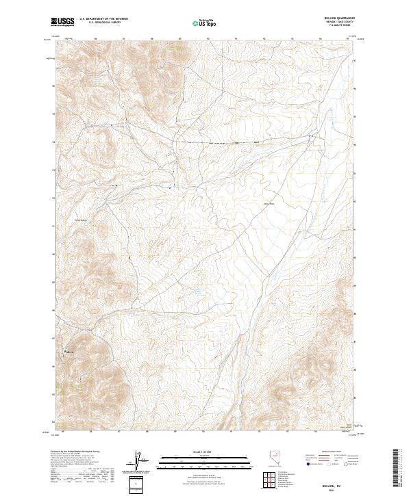 Bullion, NV — USGS 7.5-minute topo (2021)