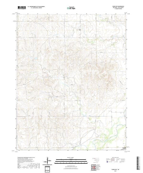 Fargo NW, OK — USGS 7.5-minute topo (2022)