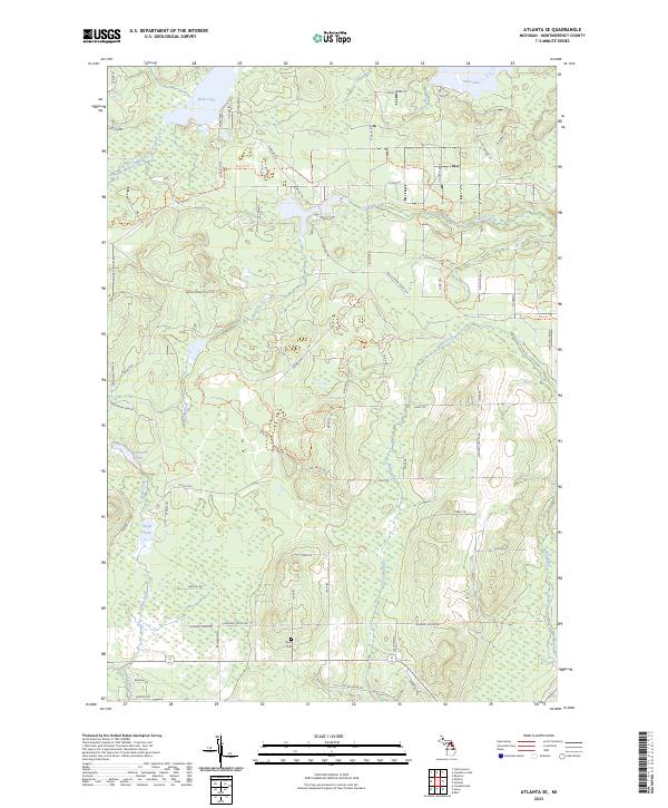 Atlanta SE, MI — USGS 7.5-minute topo (2023)