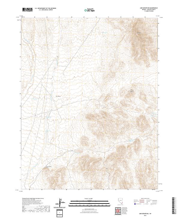 Lime Mountain, NV — USGS 7.5-minute topo (2021)