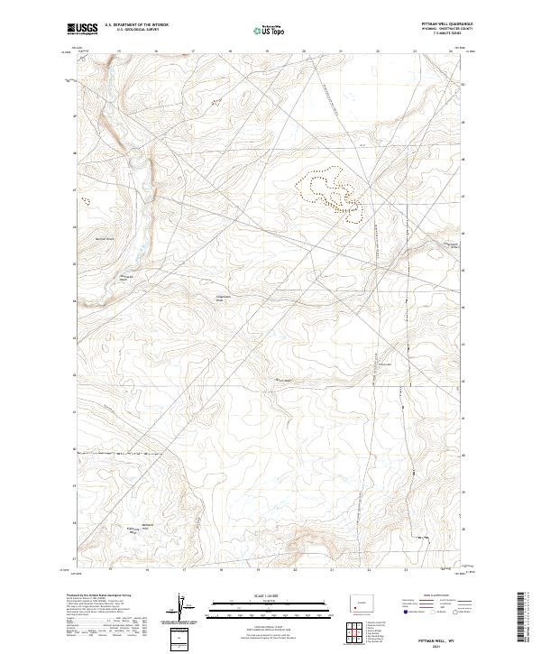 Pittman Well, WY — USGS 7.5-minute topo (2021)