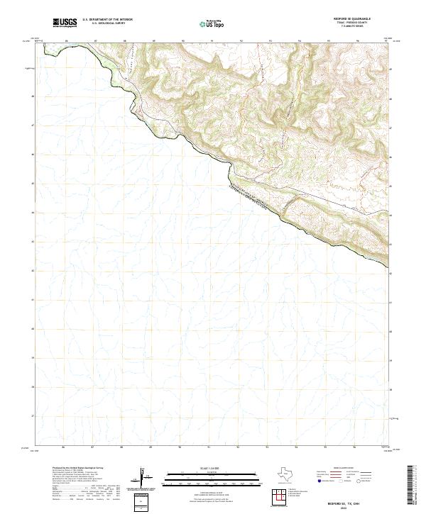 Redford SE, TX,CHH, US — USGS 7.5-minute topo (2022)