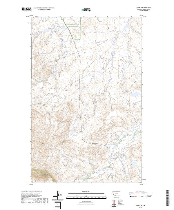 Cleveland, MT — USGS 7.5-minute topo (2024)
