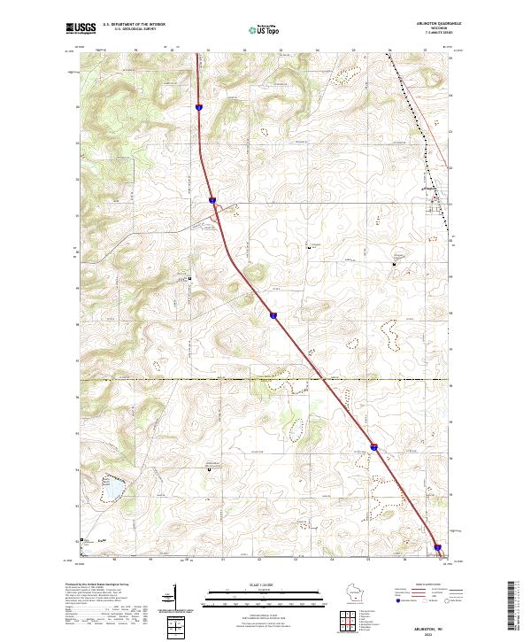 Arlington, WI — USGS 7.5-minute topo (2022)