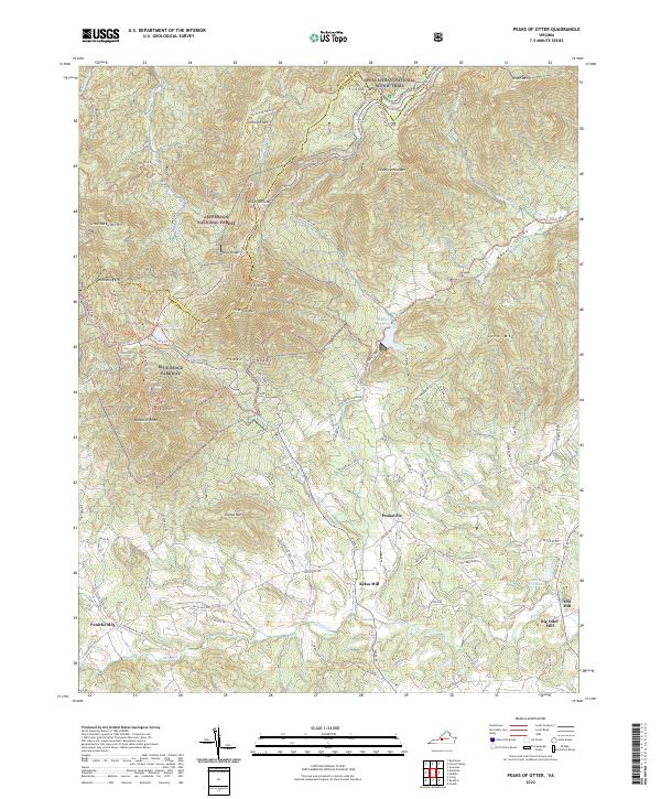 Peaks of Otter, VA — USGS 7.5-minute topo (2022)