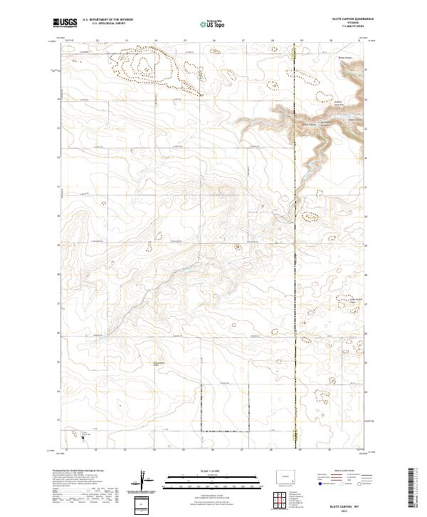 Klutz Canyon, WY — USGS 7.5-minute topo (2021)