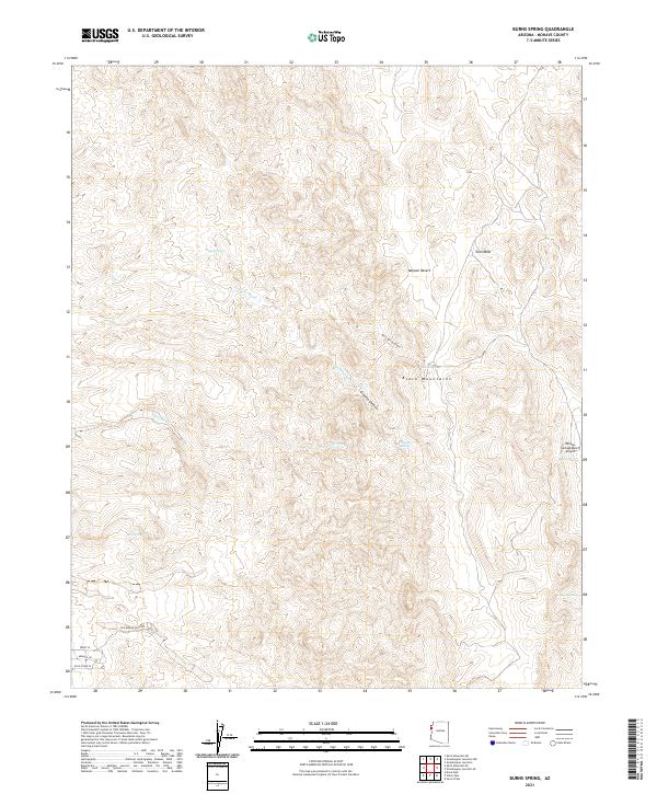 Burns Spring, AZ — USGS 7.5-minute topo (2021)